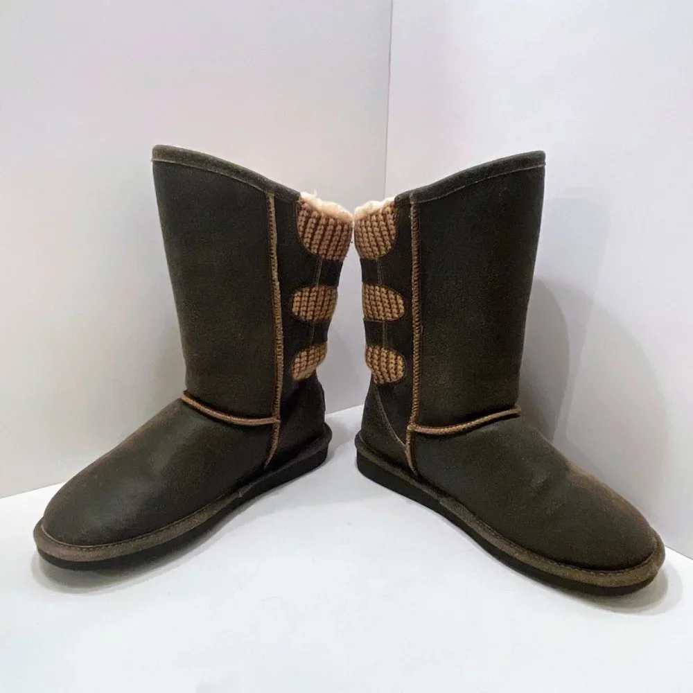 BearPaw Boshie Suede Snow Boot in Chestnut Distressed - 1669W - Size: 8